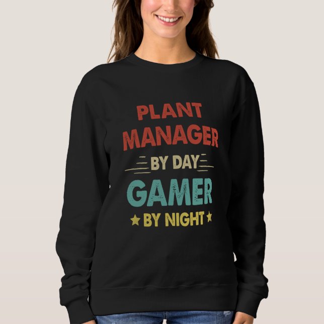 Moletom Retro Plant Manager By Day Gamer By Night (Frente)