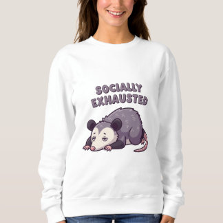Moletom Retro Possum Socially Exhausted Women’s Sweatshirt