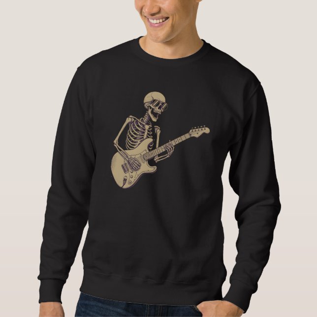 Moletom Retro Rock Skeleton Guitar Graphic (Frente)