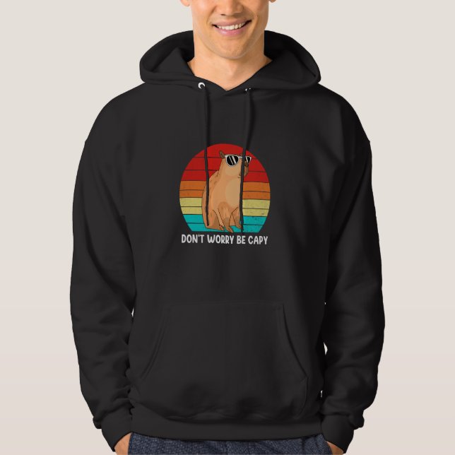 Moletom Retro Rodent Funny Capybara Não Se Preocupe De Ser (Frente)
