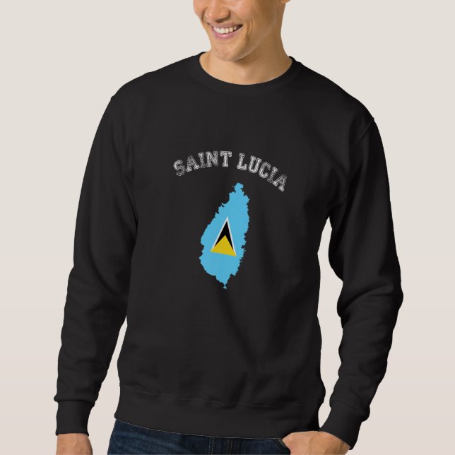 Moletom Retro Saint Lucia Country Distressed Country Flag (Frente)