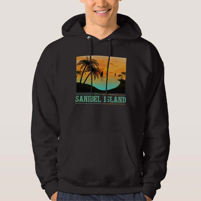 Moletom Retro Sanibel Island Florida Tropical Sunset Beach (Frente)