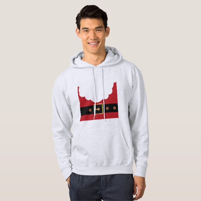 Moletom retro santa claus mens capuz (Frente Completa)