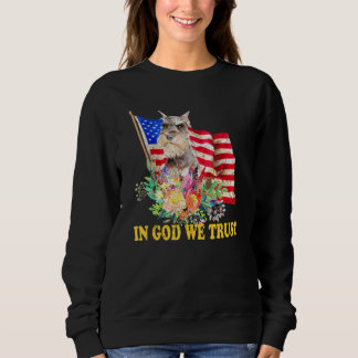 Moletom Retro Schnauzer Us Flag In God We Trust July 4th U