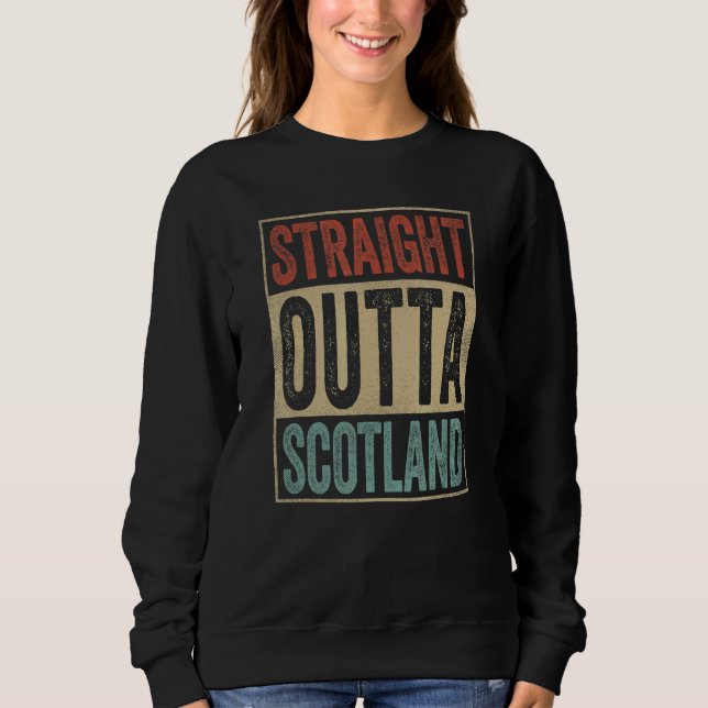 Moletom Retro Scotland Souvenir Scotland Straight Outta Sc (Frente)