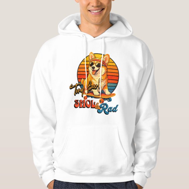 Moletom Retro Skate Corgi – Tony Bark™ – Smol & Rad  (Frente)