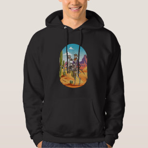 Moletom Retro Skeleton Cowboy Cavalgando Cavalo Ocidental