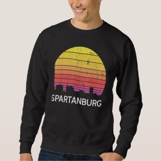 Moletom Retro South Carolina City Spartanburg Skyline Vint