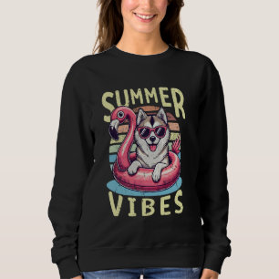 Moletom Retro Summer Vibes Alaskan Klee Kai Dog Mãe Vacati