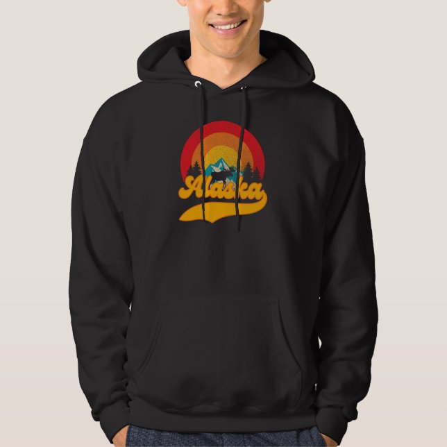Moletom Retro Sunset Alaska Juneau Moose 0Montanhas Selvag (Frente)