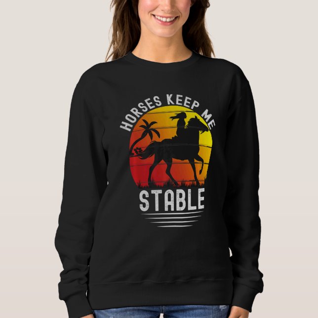 Moletom Retro Sunset Horses Keep Me Stable  Horses (Frente)