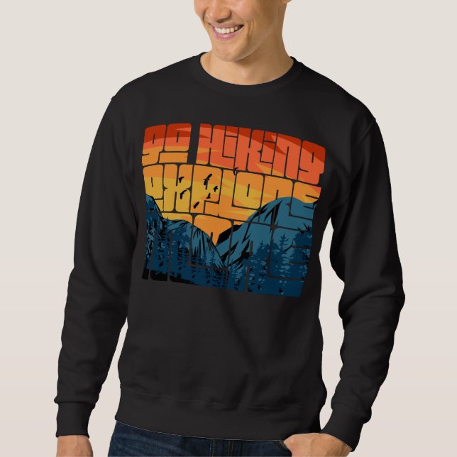 Moletom Retro Sunset Landscape Hiking Adventure Explorar (Frente)