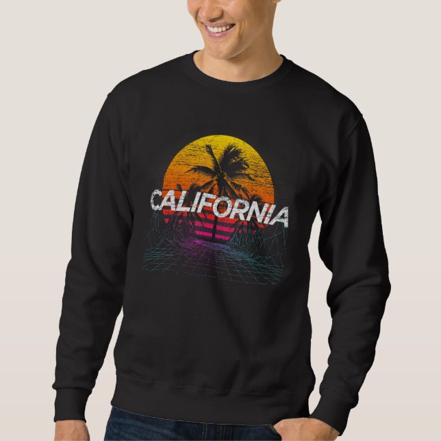 Moletom Retro Sunset Palm Treine Summer Vacage Ca (Frente)