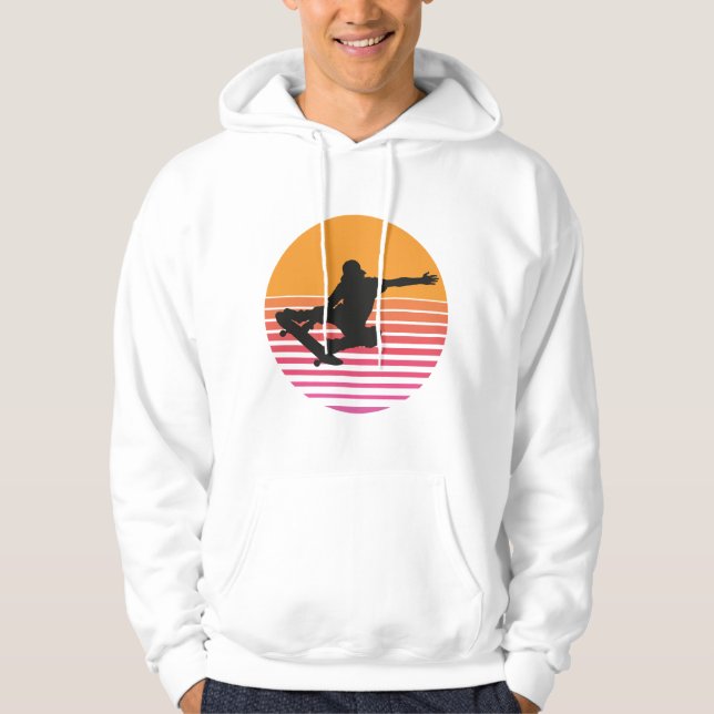 Moletom Retro Sunset Skateboarder  (Frente)