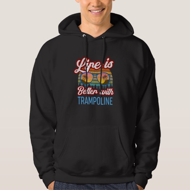 Moletom Retro Sunset Slogan Life É Melhor Com Trampolin (Frente)