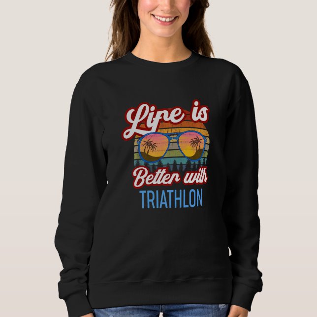 Moletom Retro Sunset Slogan   With Triathlon (Frente)
