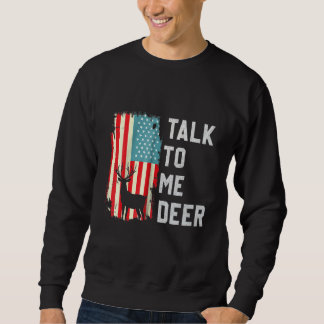 Moletom Retro Talk To Me Deer Usa America Flag Proud Vinta