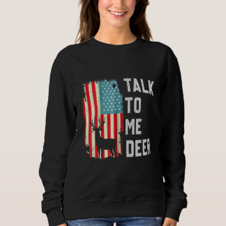 Moletom Retro Talk To Me Deer Usa America Flag Proud Vinta