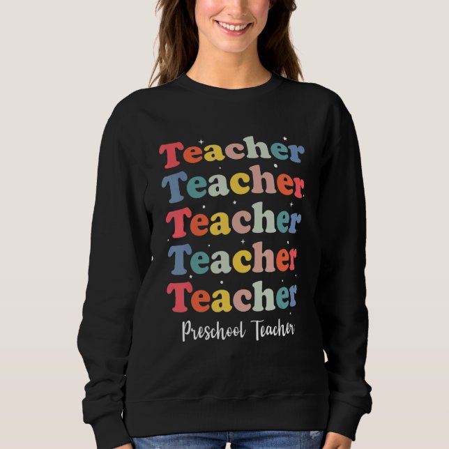 Moletom Retro Teacher Inspirational Back to School Prescho (Frente)