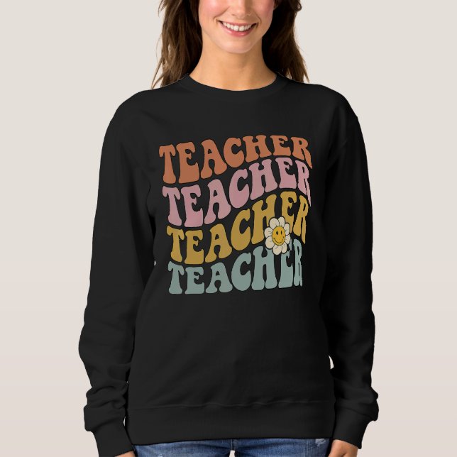 Moletom Retro Teacher Tee Cute Teacher   for New Teacher (Frente)