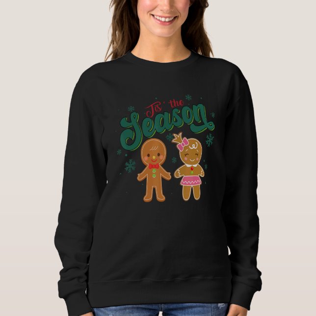 Moletom Retro Tis The Season Ginger Christmas Groovy Xmas  (Frente)