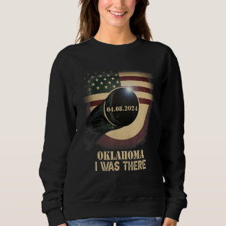 Moletom Retro US Flag Total Solar Eclipse 2024 Oklahoma