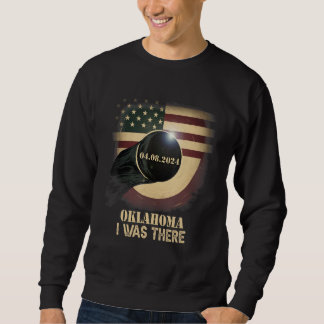 Moletom Retro US Flag Total Solar Eclipse 2024 Oklahoma