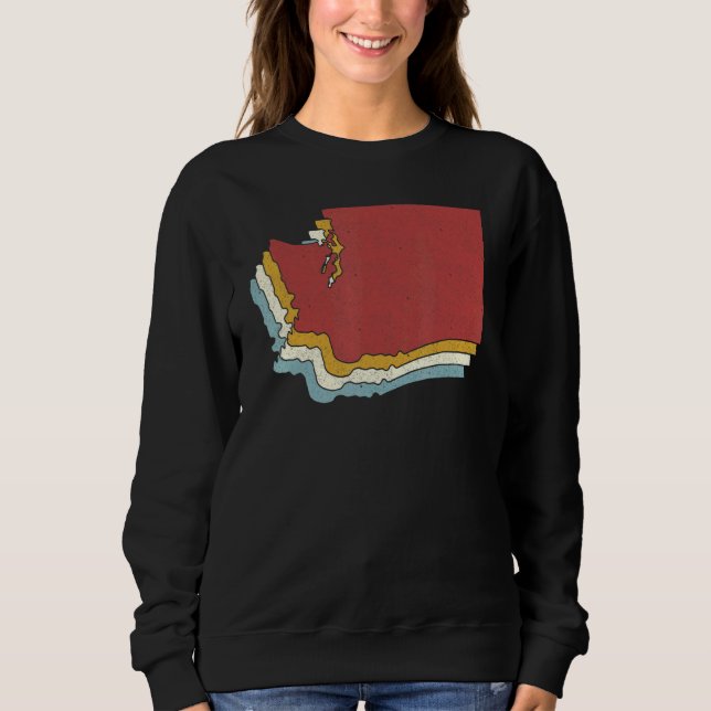 Moletom Retro USA State   Vintage Map Washington (Frente)