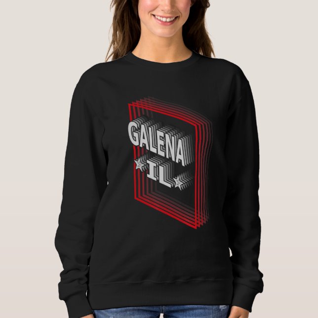 Moletom Retro Vaporwave Galena Illinois IL (Frente)