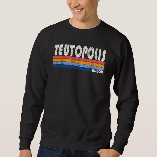 Moletom Retro Vintage 70s Estilo 80s Teutopolis Illinois (Frente)