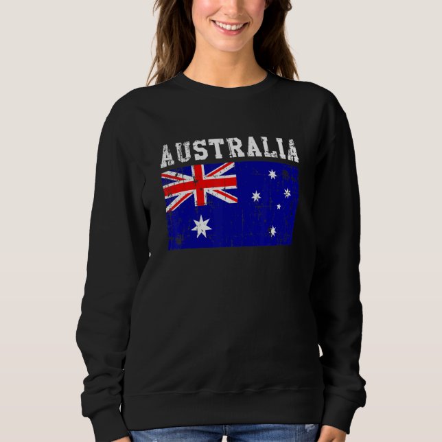 Moletom Retro Vintage Austrália Flag Roots australianos (Frente)