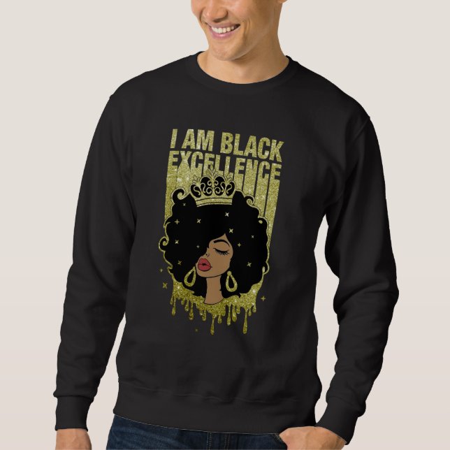 Moletom Retro Vintage Black Excellence African Pride Histo (Frente)