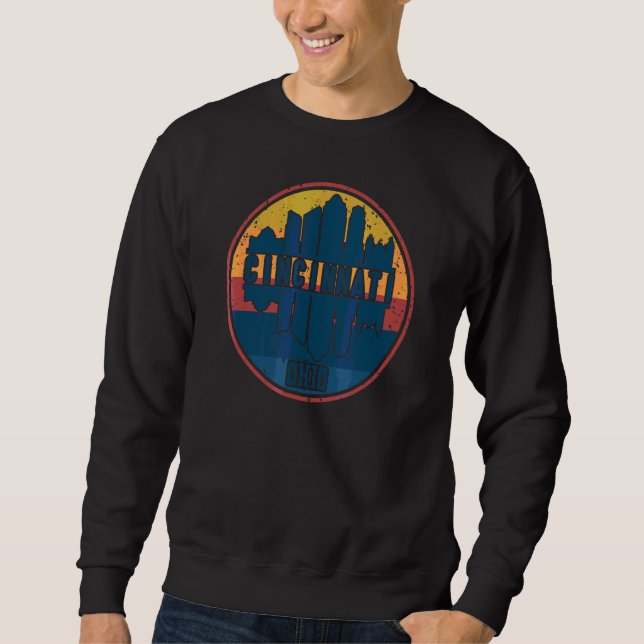 Moletom Retro Vintage Cincinnati Ohio City Skylin (Frente)