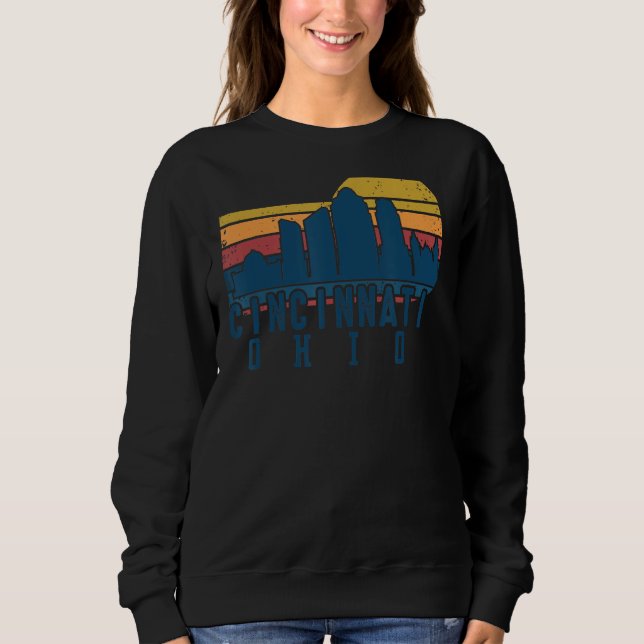 Moletom Retro Vintage Cincinnati Ohio City Skylin (Frente)