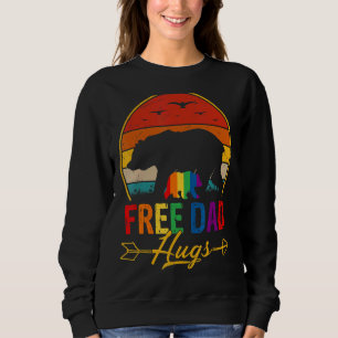 Moletom Retro Vintage Free Pai Hug Bear Lgbtq Orgulho gay