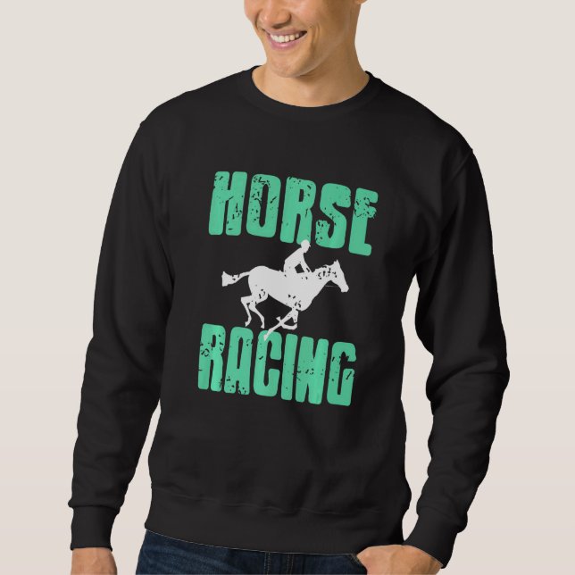 Moletom Retro Vintage Horse Racing  Cool  Present (Frente)