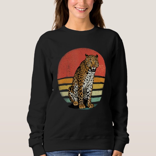 Moletom Retro Vintage Leopard Cat African Animal Wildlife  (Frente)
