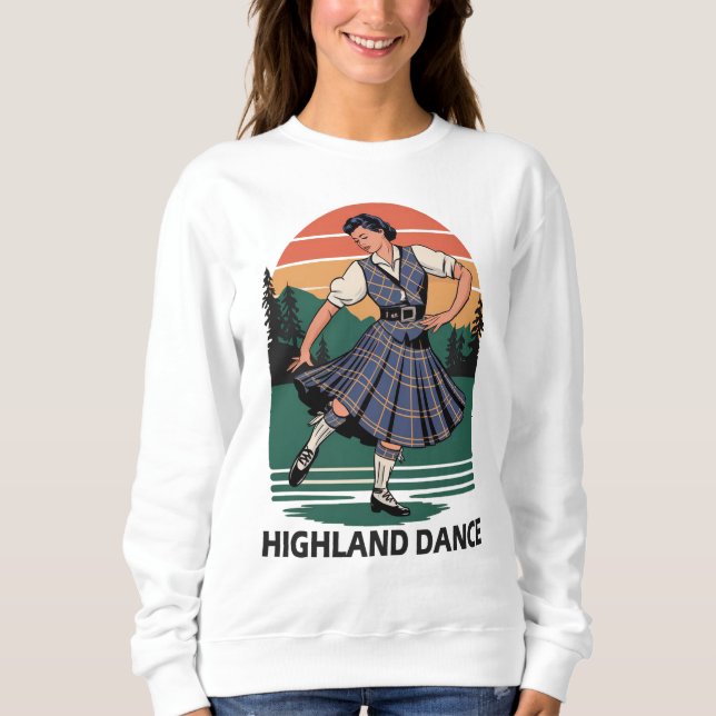Moletom Retro Vintage Scottish Highland Dance Design gift  (Frente)