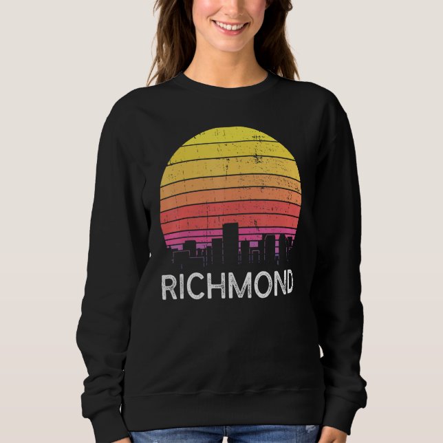 Moletom Retro Virginia Richmond Skyline Vintage Urban Buil (Frente)