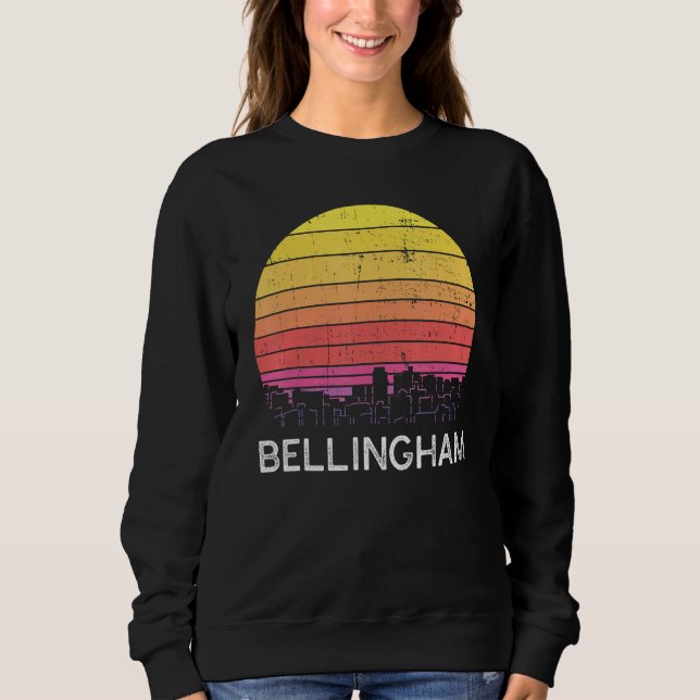 Moletom Retro Washington Bellingham Skyline Vintage Urban  (Frente)