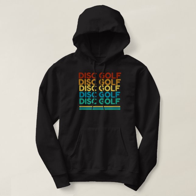 Moletom Retrorador de Golf de Disco Repete Texto Frisbee G (Frente do Design)