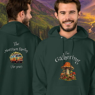 Moletom Reunião Personalizada da Família Retro Mushroom