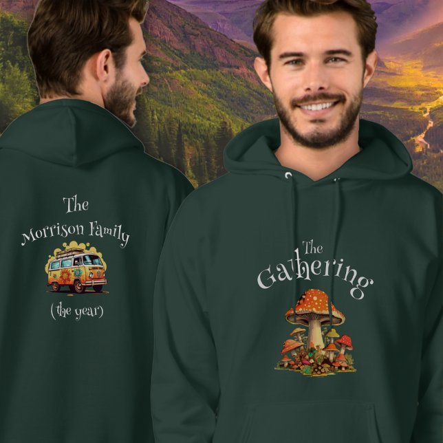Moletom Reunião Personalizada da Família Retro Mushroom (Criador carregado)