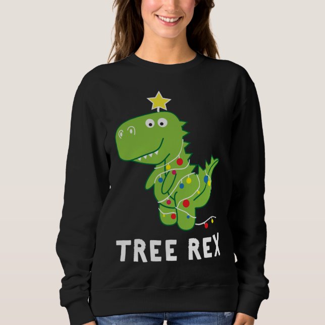 Moletom Rex da árvore. Pun Funny Dinossaur Christmas Paja (Frente)