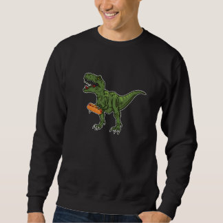 Moletom Rex Dinosaur Eating Hot Dog