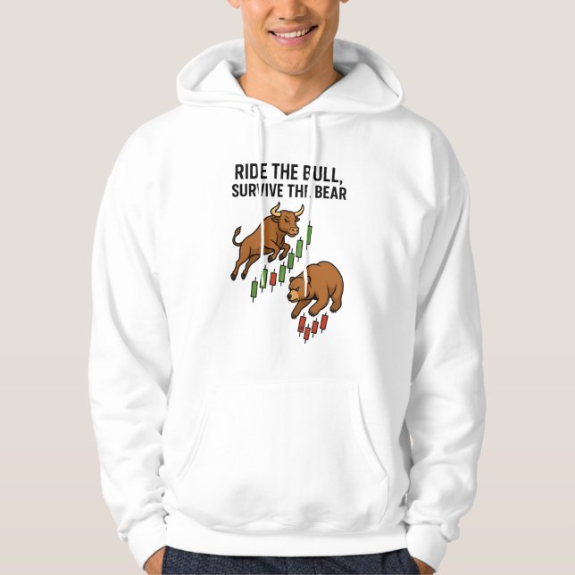 Moletom Ride the Bull Survive the Bear Trader Hoodie (Frente)