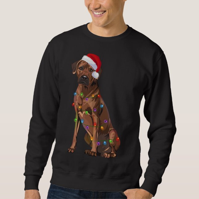 Moletom Ridgeback Ridgeback Natal Luzes Xmas Cão Amor (Frente)