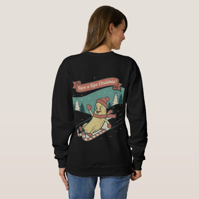 Moletom Ripe Christmas Banana Skiing Retro Cartoon Hoodies (Parte Traseira Completa)