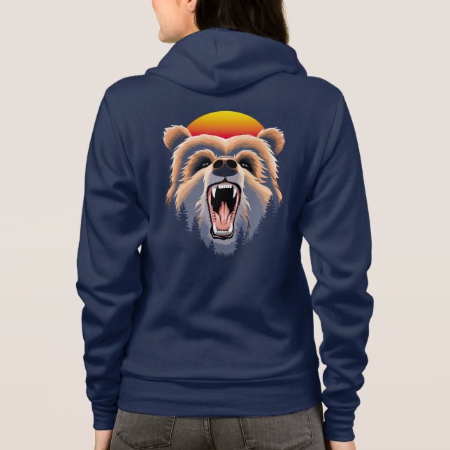 Moletom Roaring Grizzly Bear Face (Verso)