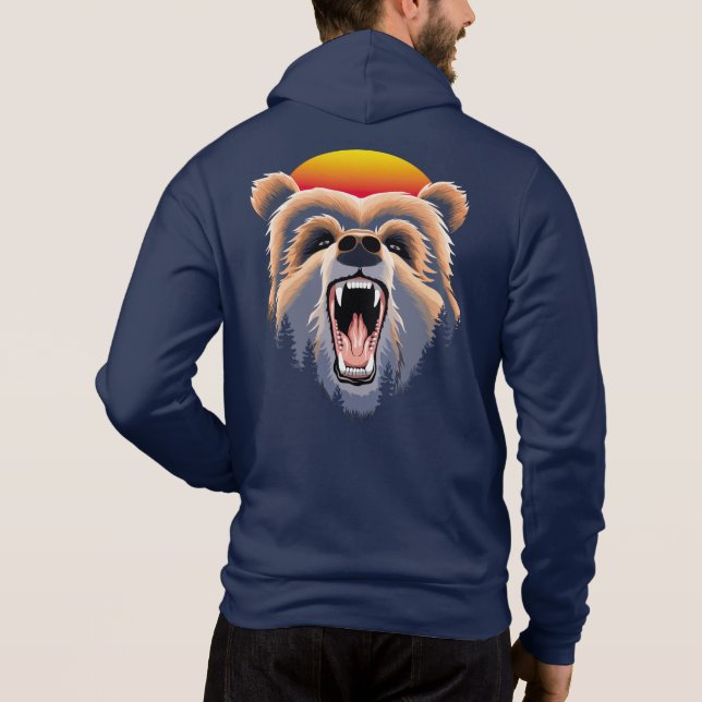 Moletom Roaring Grizzly Bear Face (Verso)